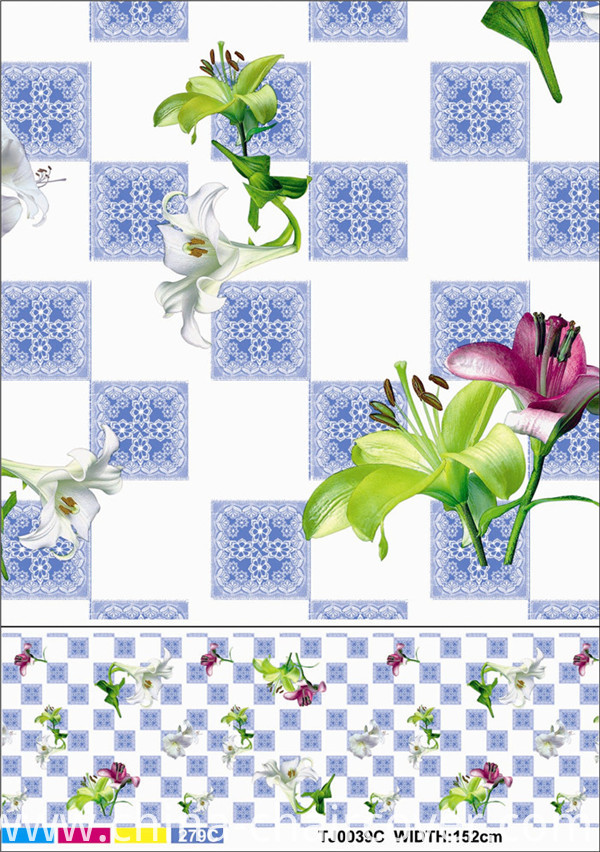 2016 Hot Sale White PVC Printed Tablecloth for Home/Party/Outdoor